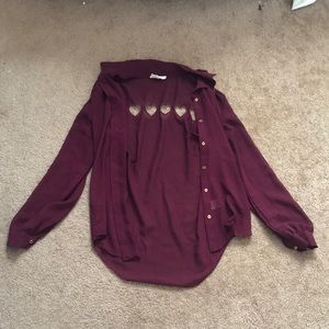 Dark red blouse